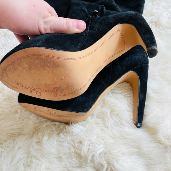 Sam Edelman KAYLA Black Suede Over The Knee Boots - Picture 5 of 5